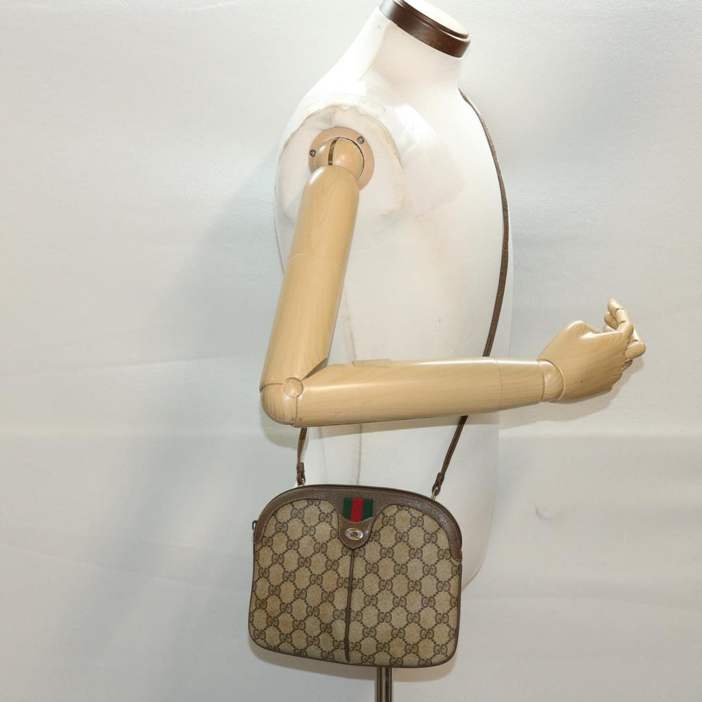 GUCCI GG Canvas Web Sherry Line Shoulder Bag Beige Red 904.02.047 44304