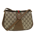 GUCCI GG Canvas Web Sherry Line Shoulder Bag Beige Red 116.02.024 44306