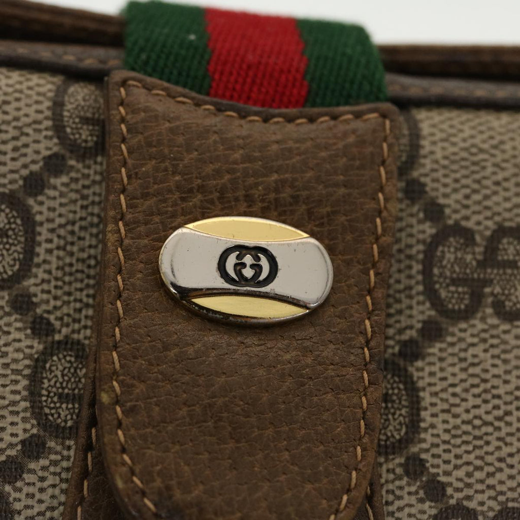 GUCCI GG Canvas Web Sherry Line Shoulder Bag Beige Red 116.02.024 44306