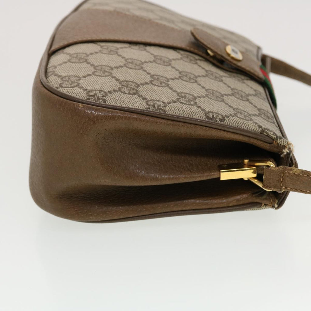 GUCCI GG Canvas Web Sherry Line Shoulder Bag Beige Red 116.02.024 44306