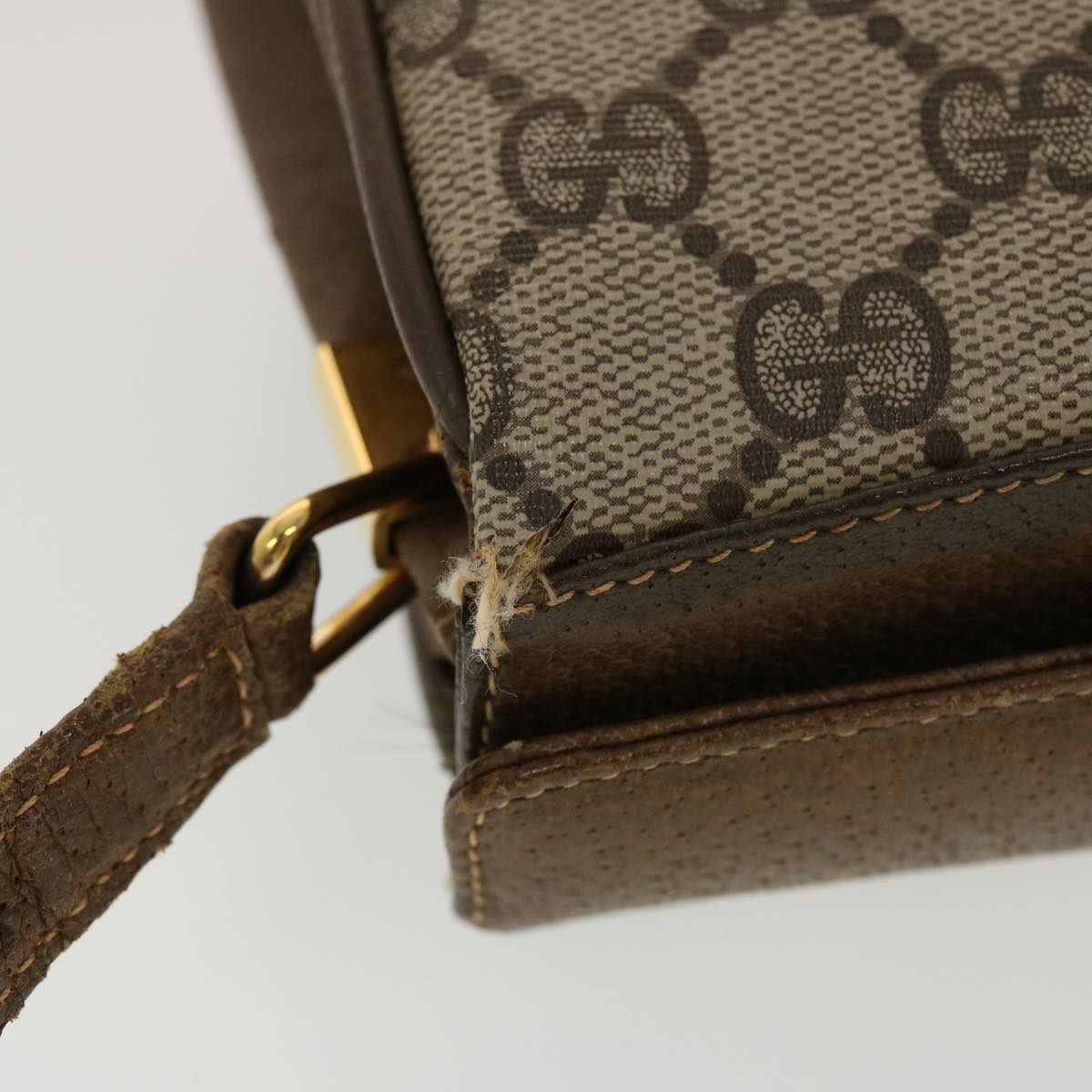 GUCCI GG Canvas Web Sherry Line Shoulder Bag Beige Red 116.02.024 44306