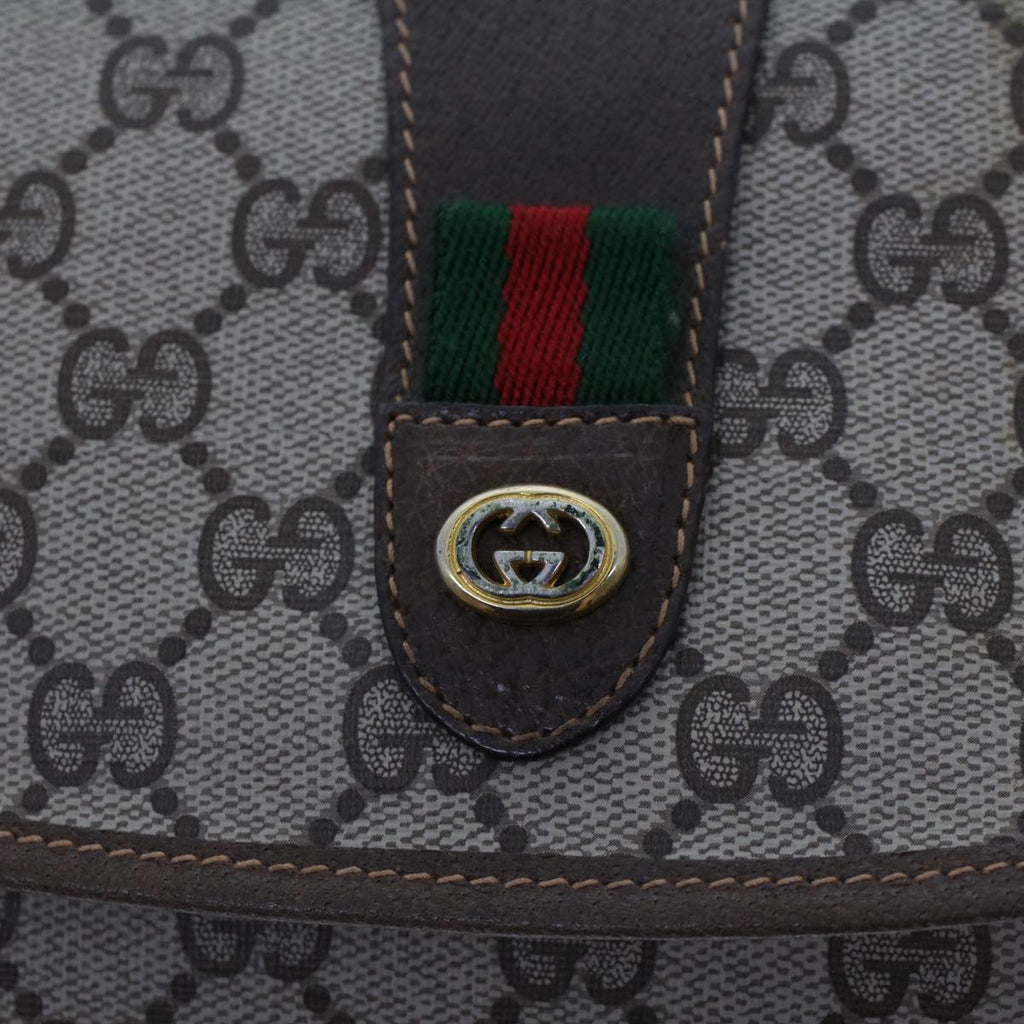 GUCCI GG Canvas Web Sherry Line Clutch Bag Beige Red Green 156.01.031 44314