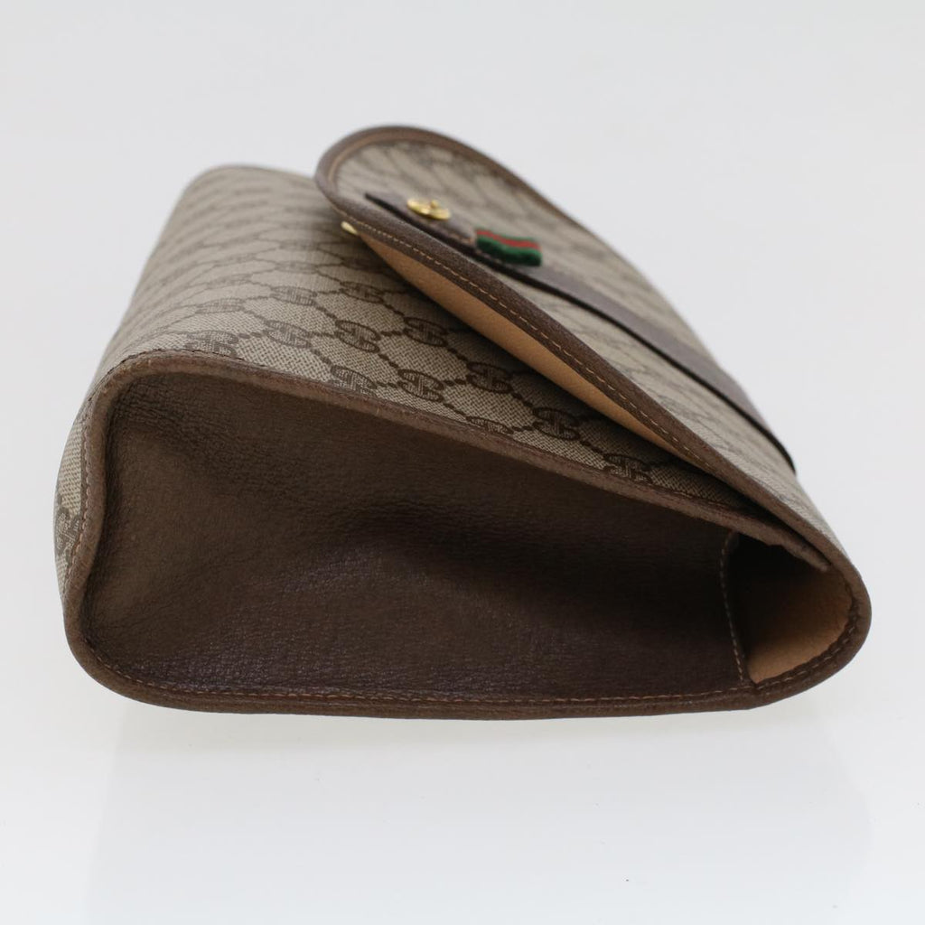 GUCCI GG Canvas Web Sherry Line Clutch Bag Beige Red Green 156.01.031 44314