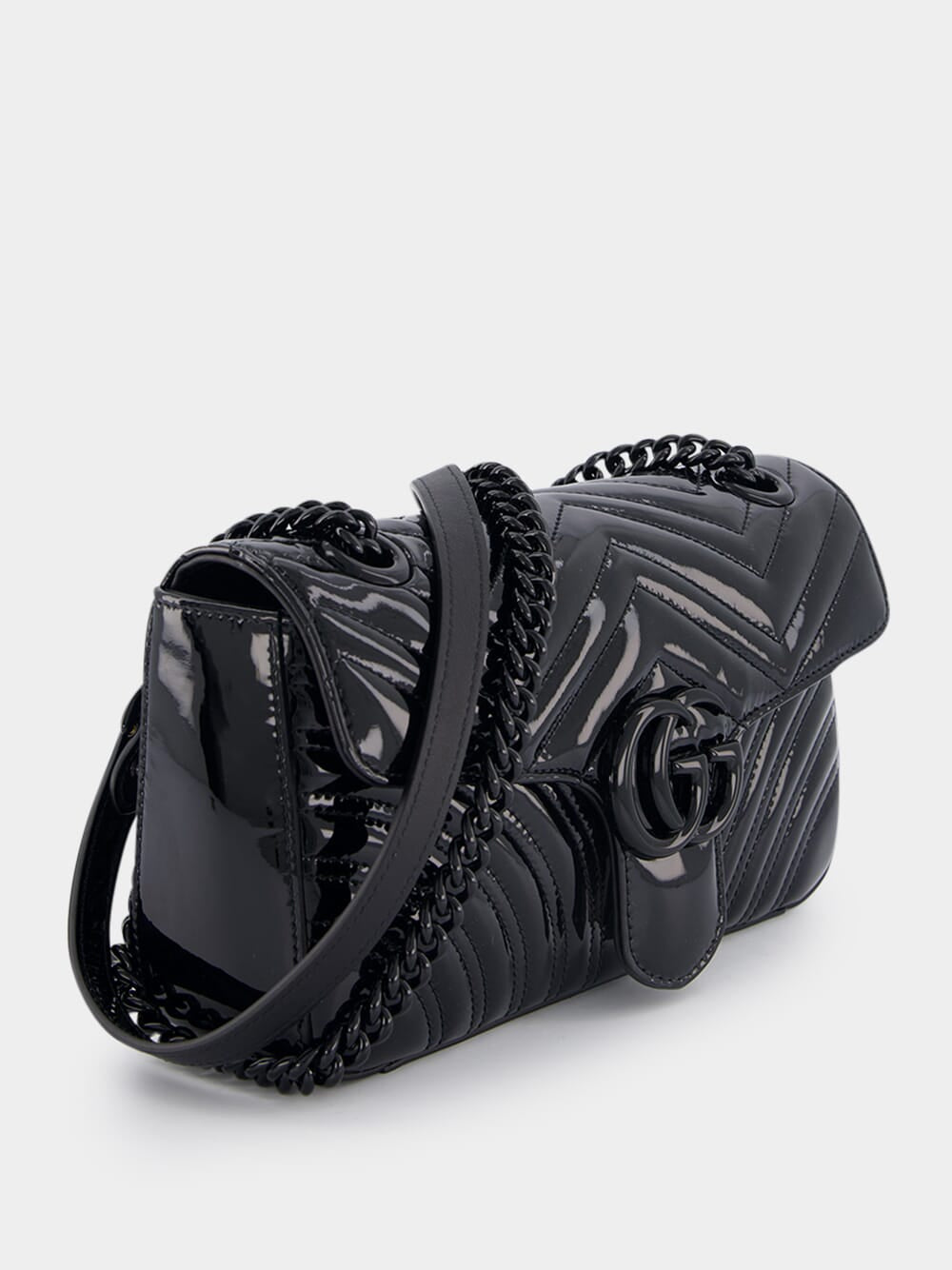 Small GG Marmont Patent-Leather Shoulder Bag