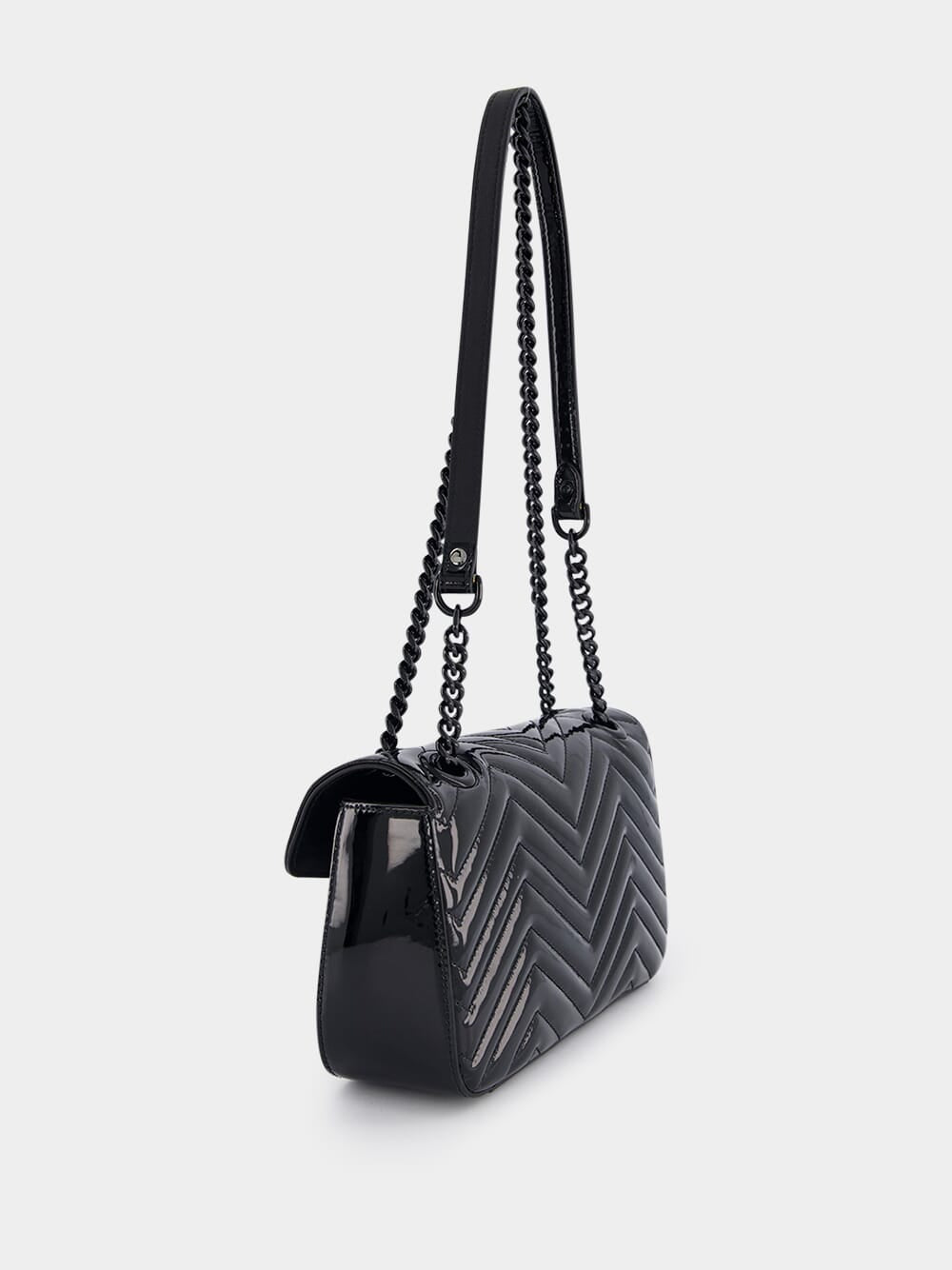 Small GG Marmont Patent-Leather Shoulder Bag