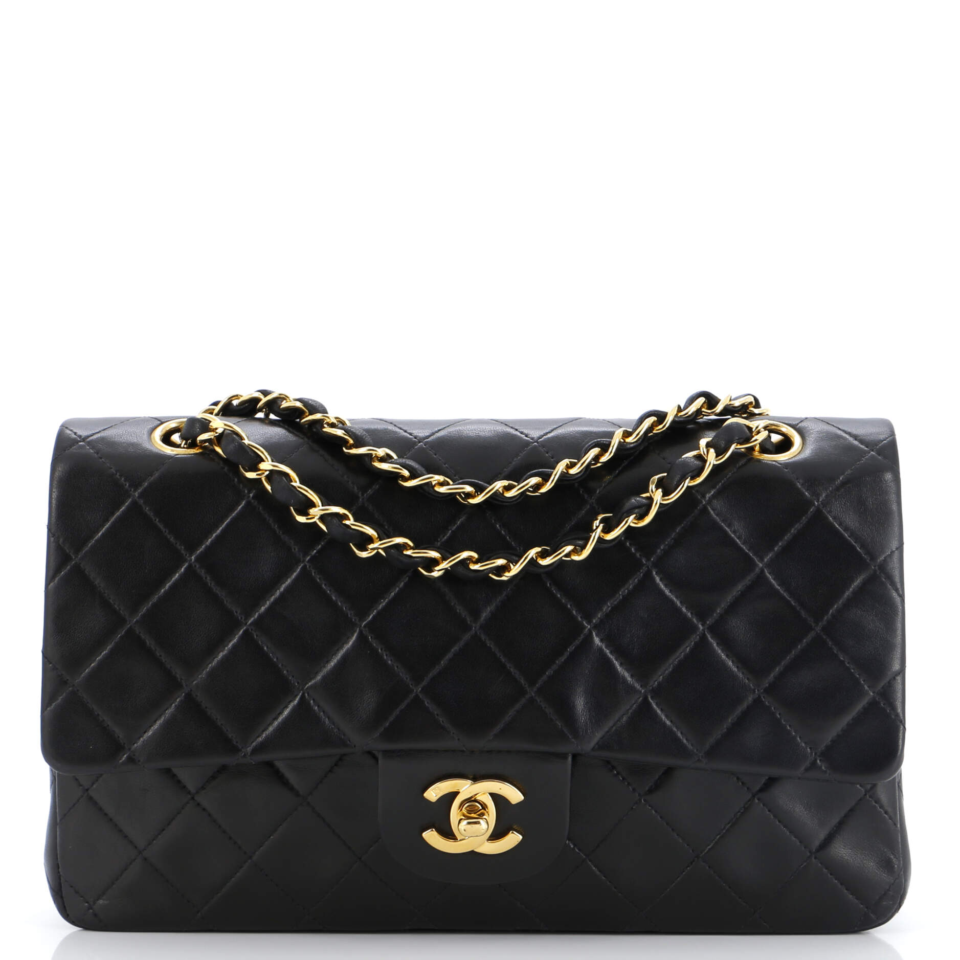 CHANEL Vintage Classic Double Flap Bag Quilted Lambskin Medium