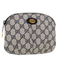 GUCCI GG Canvas Pouch PVC Leather Gray Navy 378.039.4492 44420