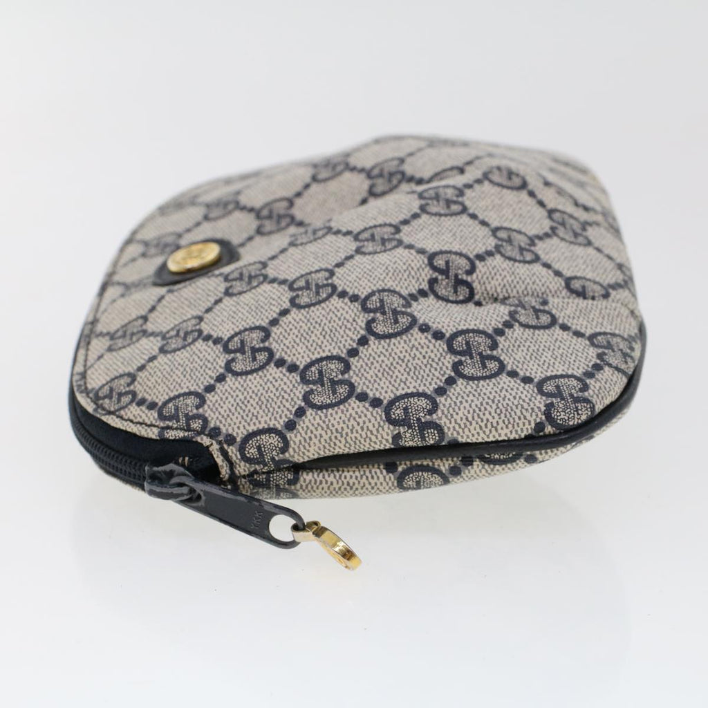 GUCCI GG Canvas Pouch PVC Leather Gray Navy 378.039.4492 44420