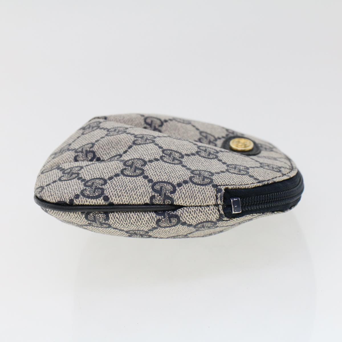 GUCCI GG Canvas Pouch PVC Leather Gray Navy 378.039.4492 44420