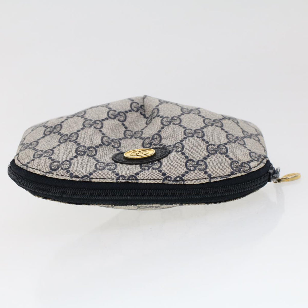 GUCCI GG Canvas Pouch PVC Leather Gray Navy 378.039.4492 44420