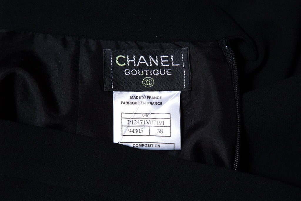 Chanel Black Pencil Skirt SZ 38