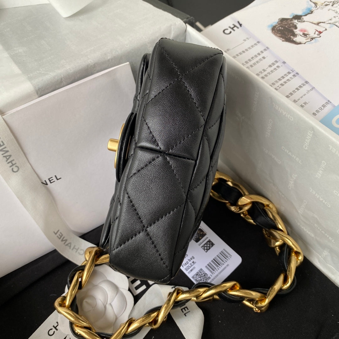 CHLMini Flap Bag Black For Women, Women’s Bags Shoulder And Crossbody Bags 6.6in/17cm AS3213