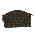 FENDI Zucca Canvas Pouch Black Brown 44668