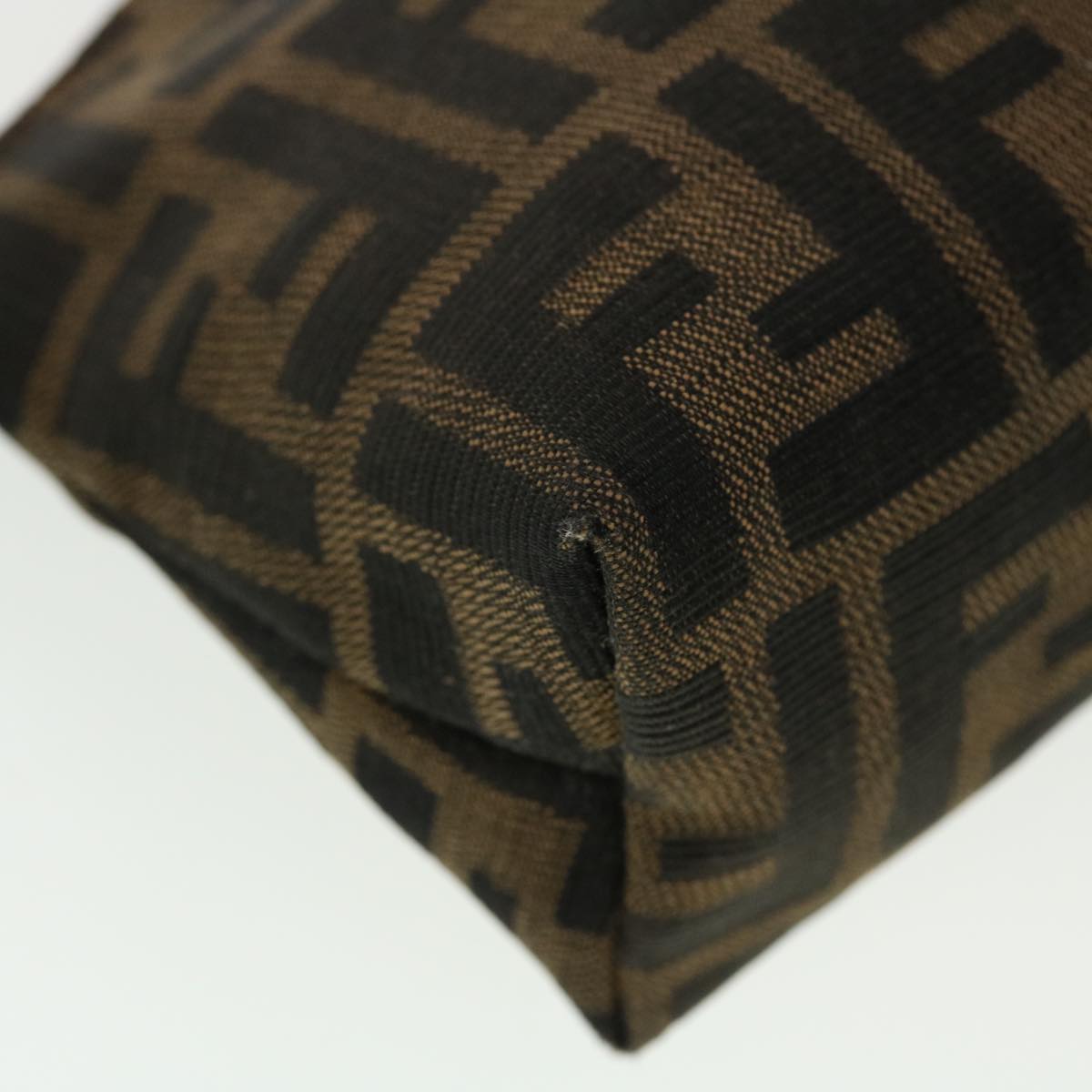 FENDI Zucca Canvas Pouch Black Brown 44668