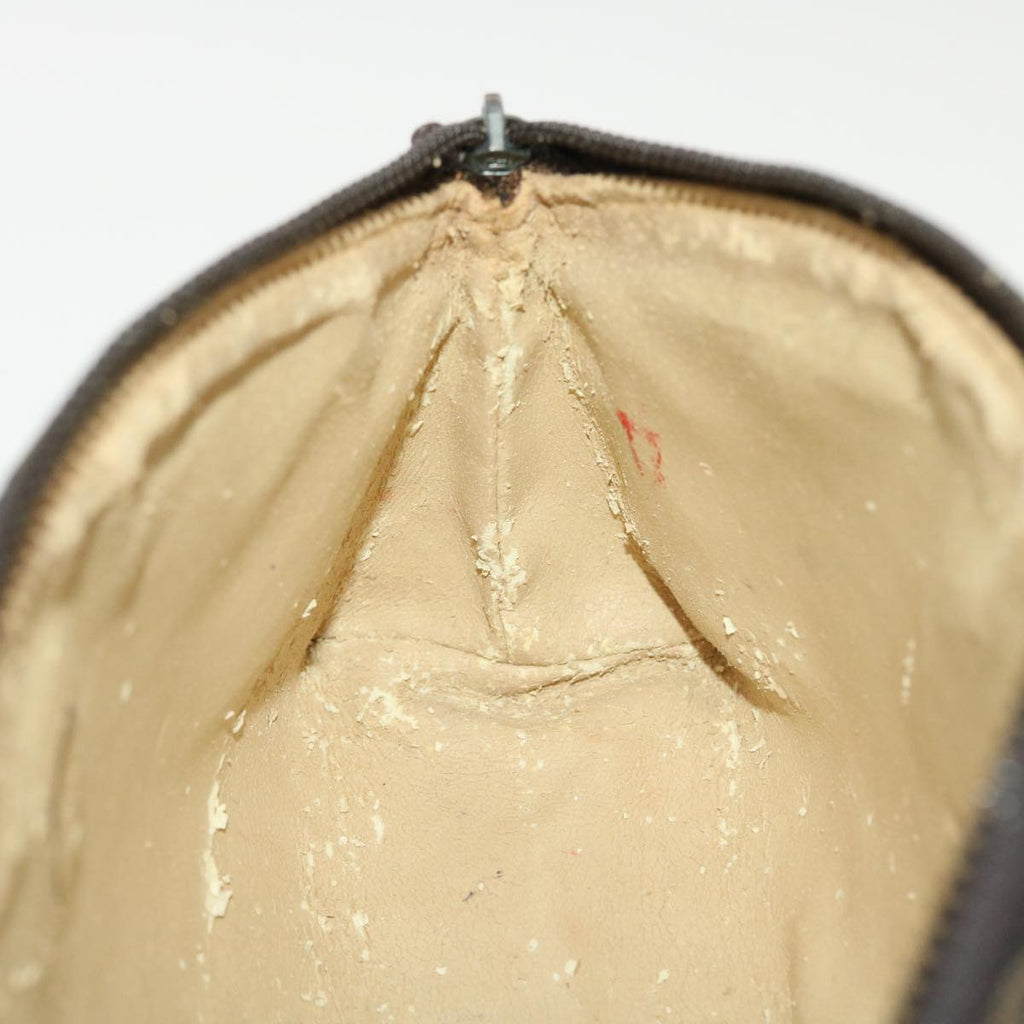 FENDI Zucca Canvas Pouch Black Brown 44668