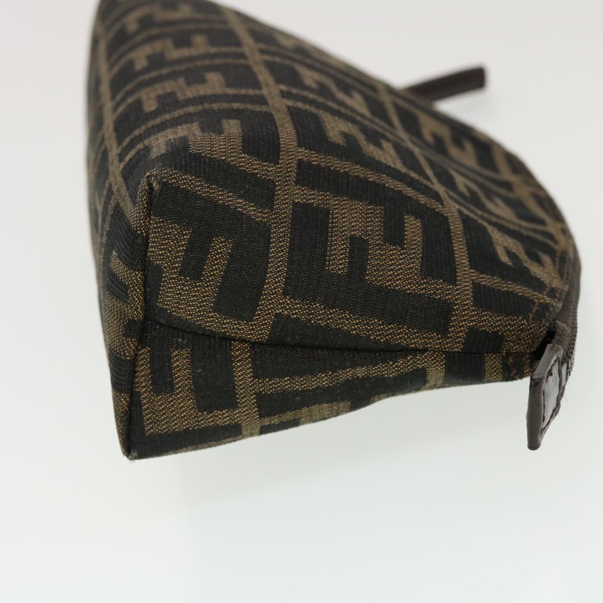 FENDI Zucca Canvas Pouch Black Brown 44668
