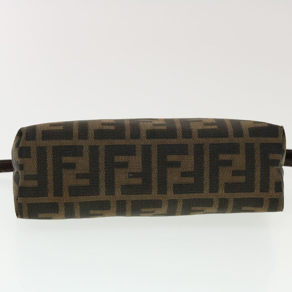 FENDI Zucca Canvas Pouch Black Brown 44668