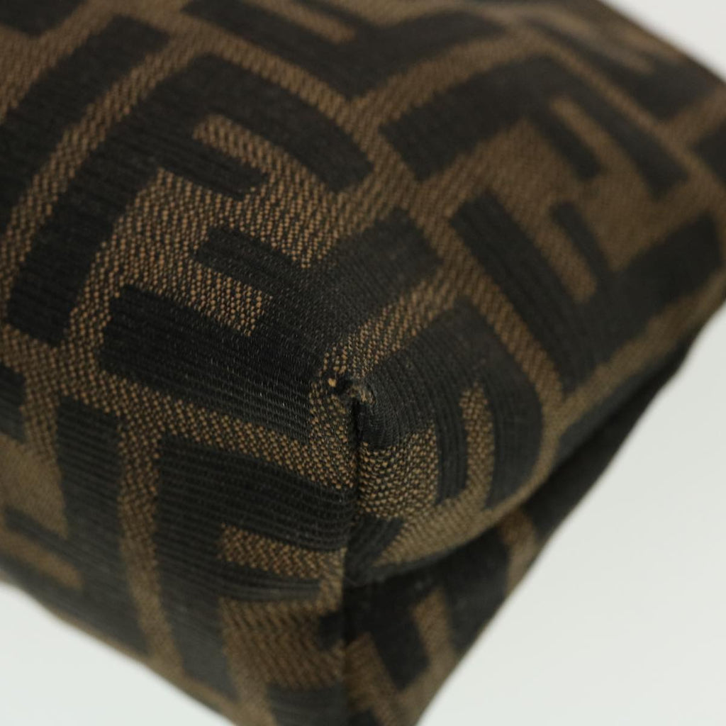 FENDI Zucca Canvas Pouch Black Brown 44668