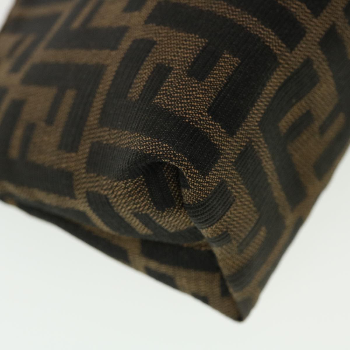 FENDI Zucca Canvas Pouch Black Brown 44668