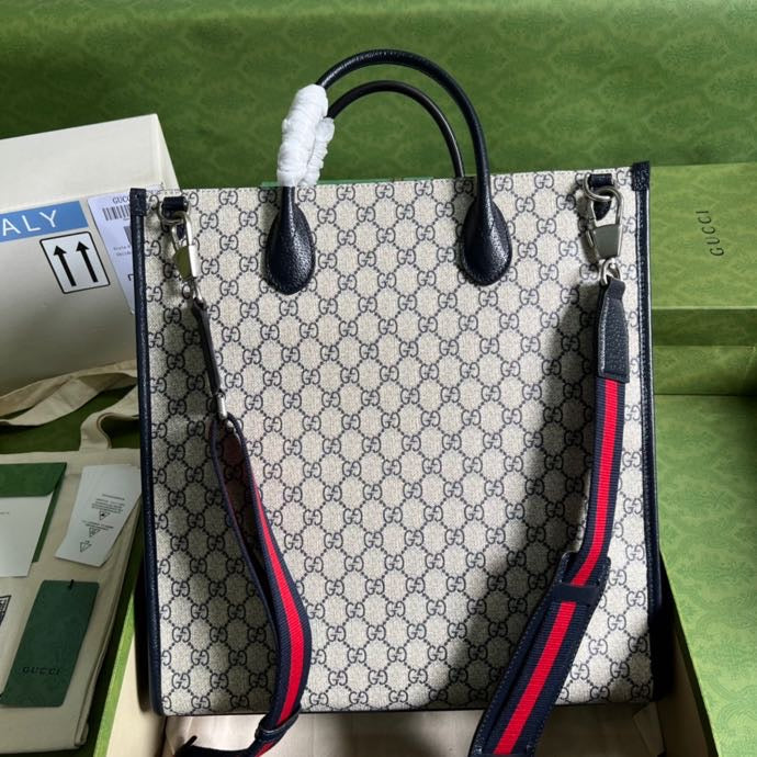 Glami Tote Bag With Interlocking G Beige And Blue Supreme Canvas For Women 15in/38.5cm Glami