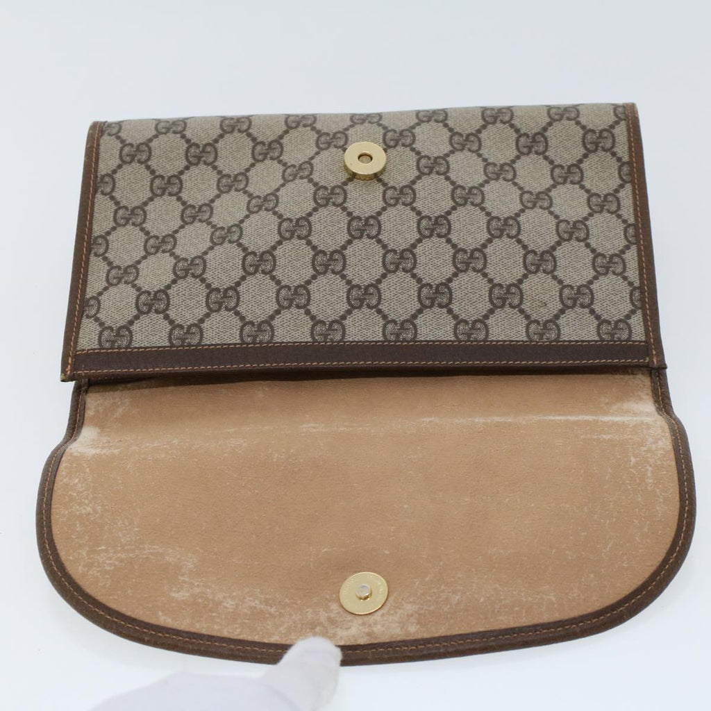 GUCCI GG Canvas Web Sherry Line Clutch Bag Beige Red Green 156.01.030 44751