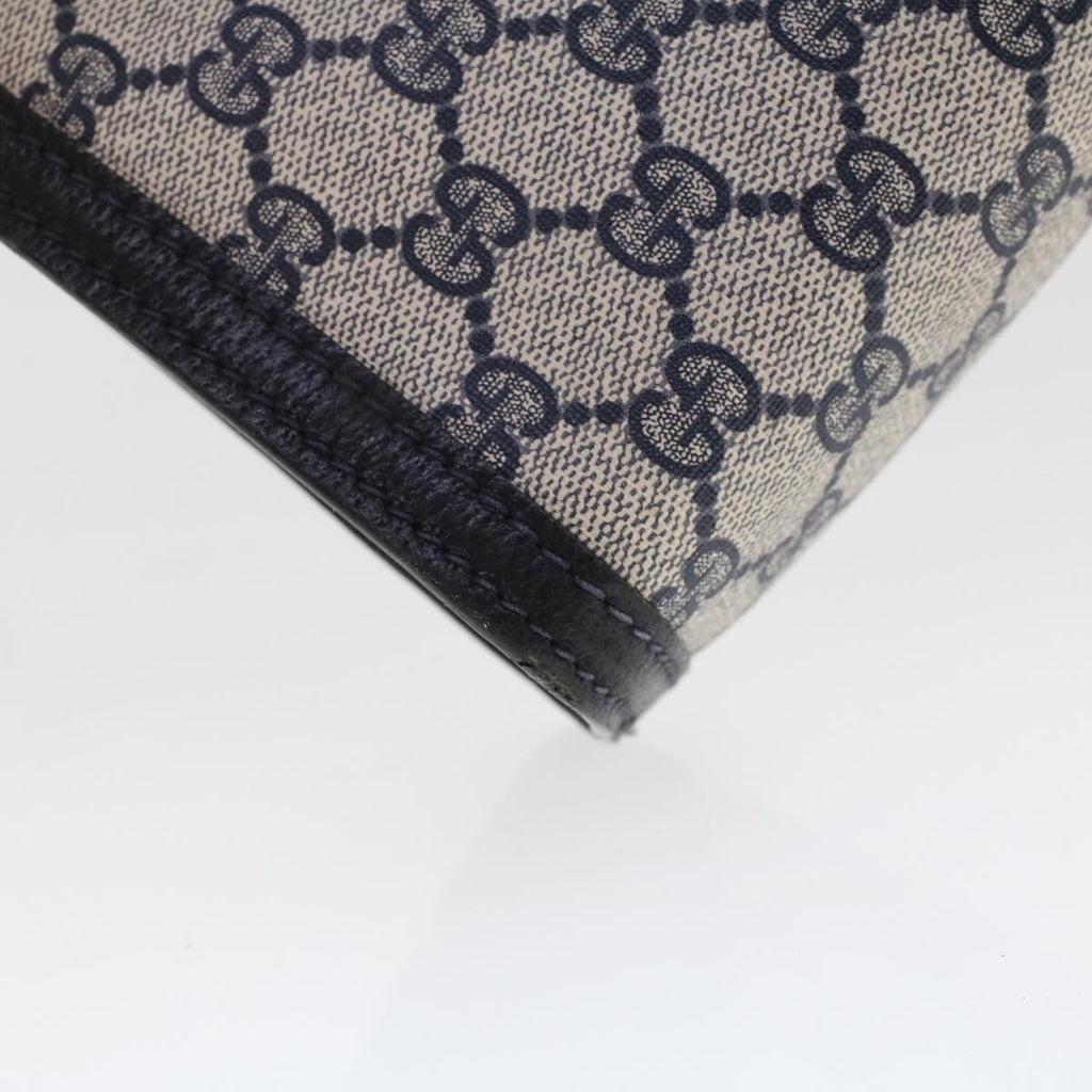 GUCCI GG Canvas Sherry Line Clutch Bag Gray Red Navy 64.014.2125.23 44752