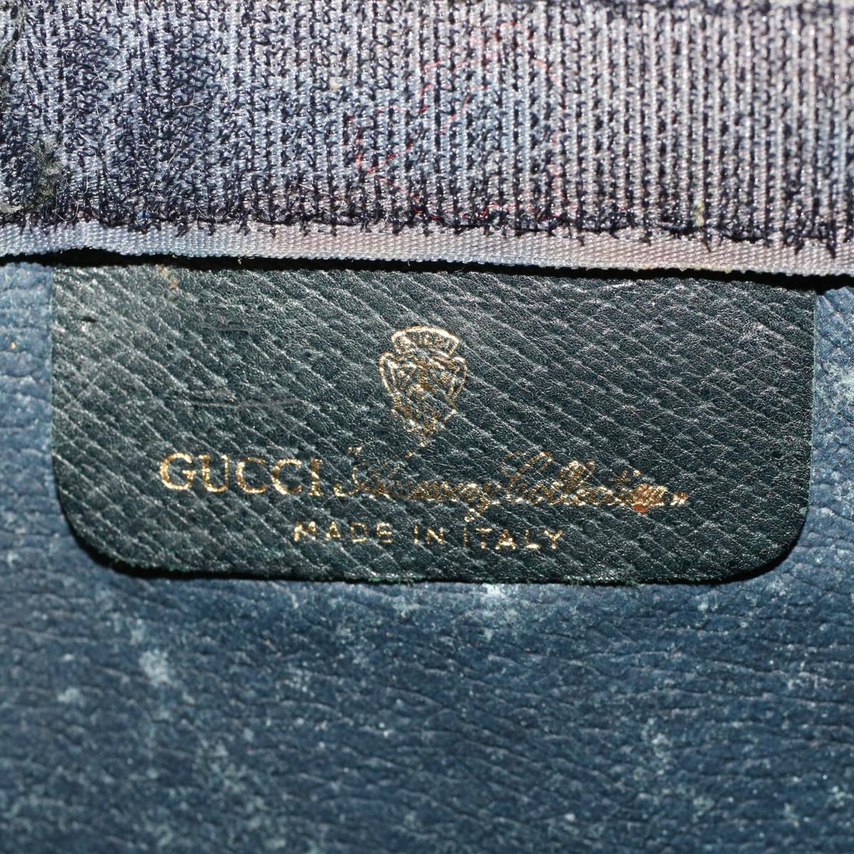 GUCCI GG Canvas Sherry Line Clutch Bag Gray Red Navy 64.014.2125.23 44752