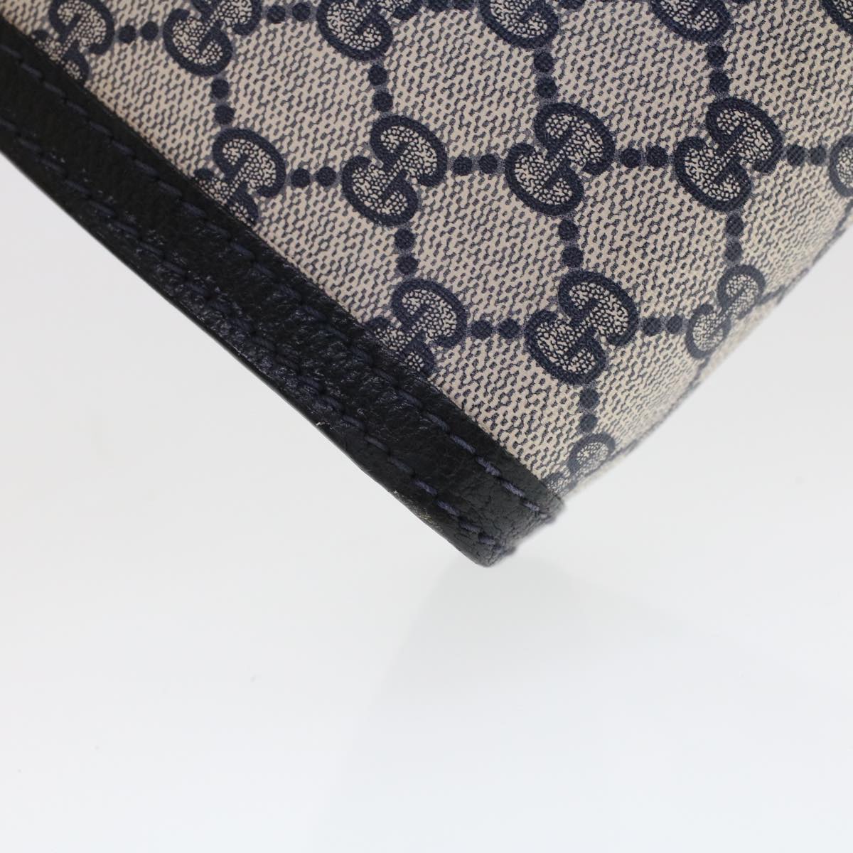 GUCCI GG Canvas Sherry Line Clutch Bag Gray Red Navy 64.014.2125.23 44752