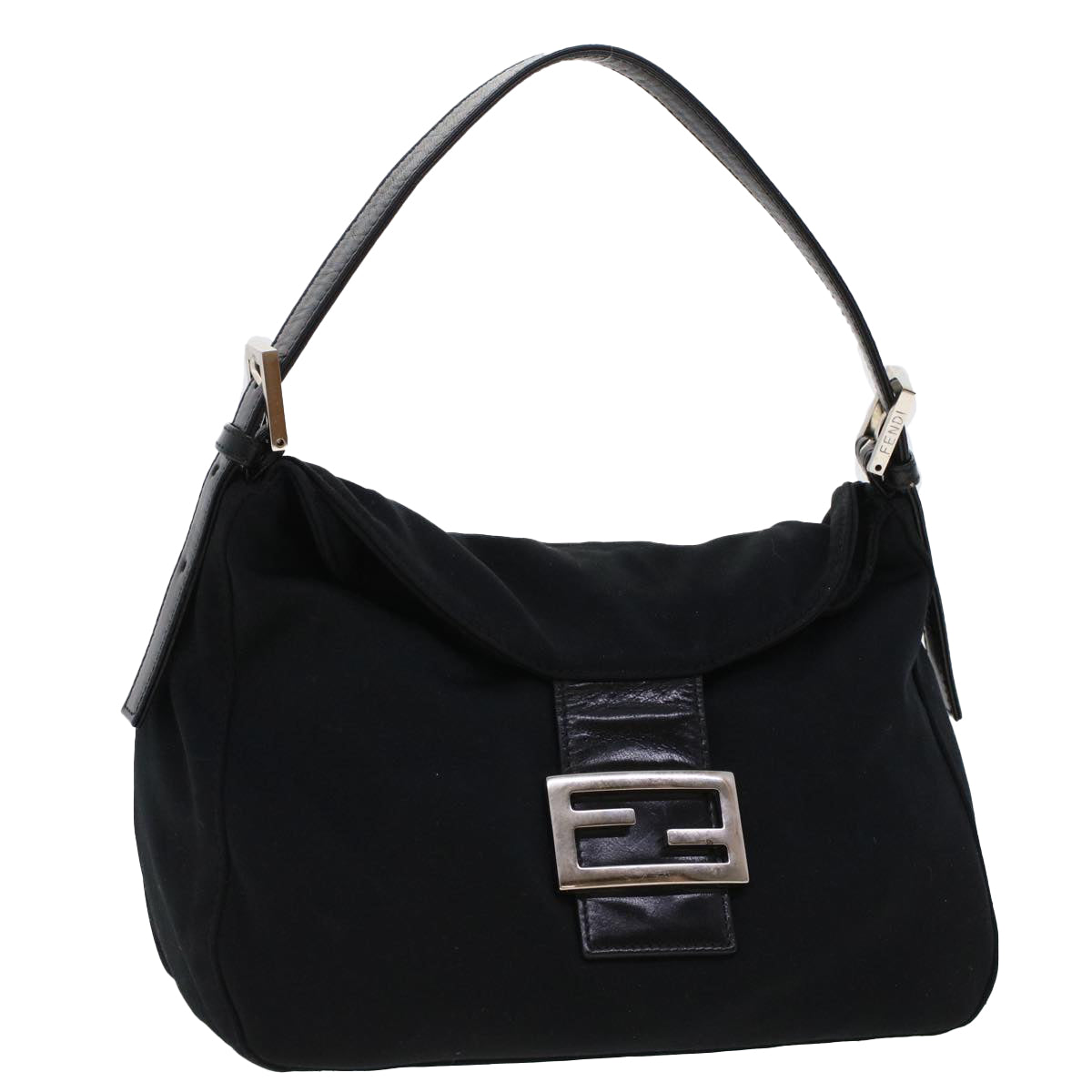 FENDI Mamma Baguette Shoulder Bag Nylon Black 2321.26426.008 44758