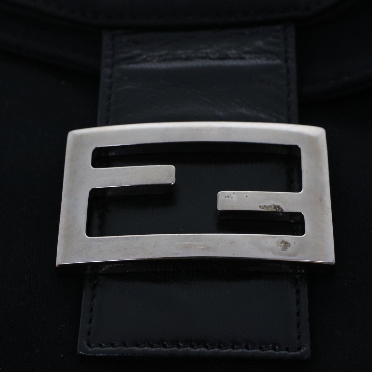 FENDI Mamma Baguette Shoulder Bag Nylon Black 2321.26426.008 44758