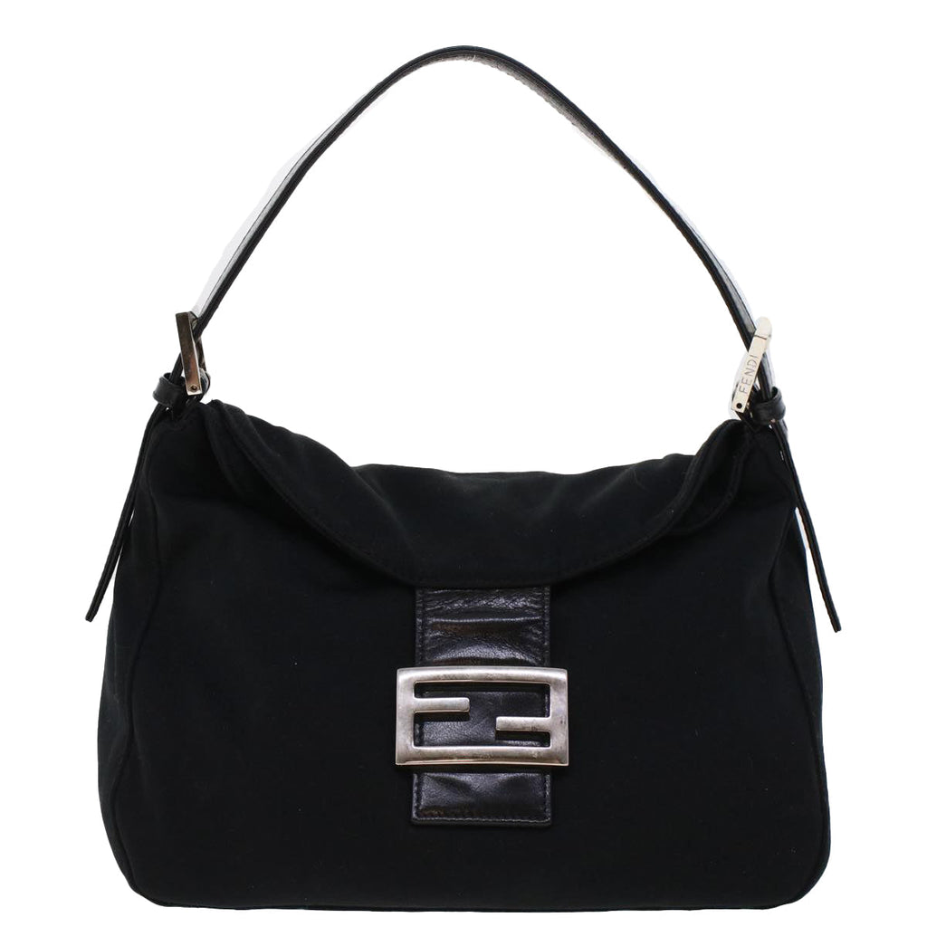 FENDI Mamma Baguette Shoulder Bag Nylon Black 2321.26426.008 44758