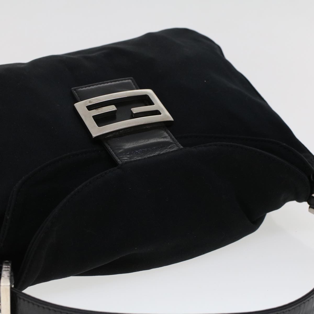 FENDI Mamma Baguette Shoulder Bag Nylon Black 2321.26426.008 44758