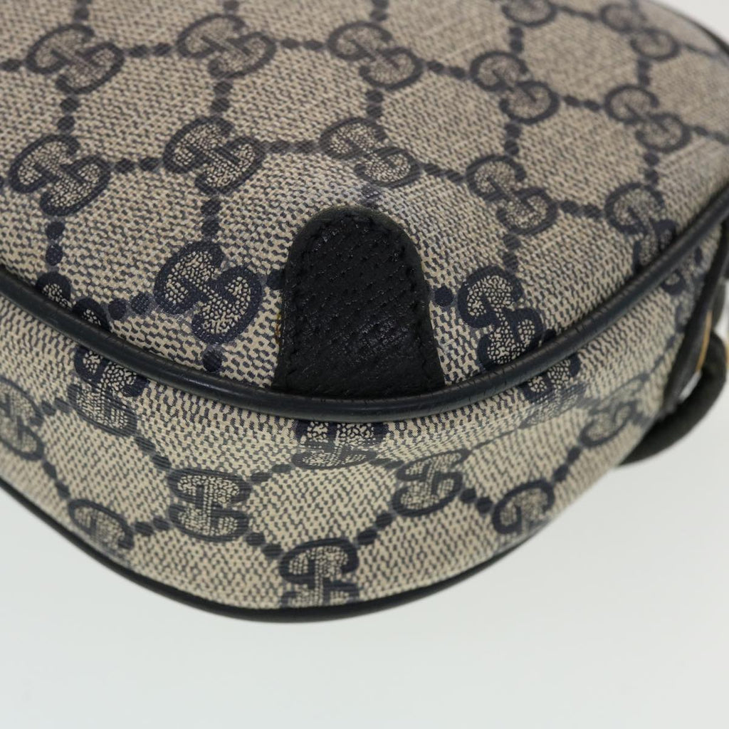 GUCCI GG Canvas Sherry Line Shoulder Bag PVC Leather Gray Red Navy 44784