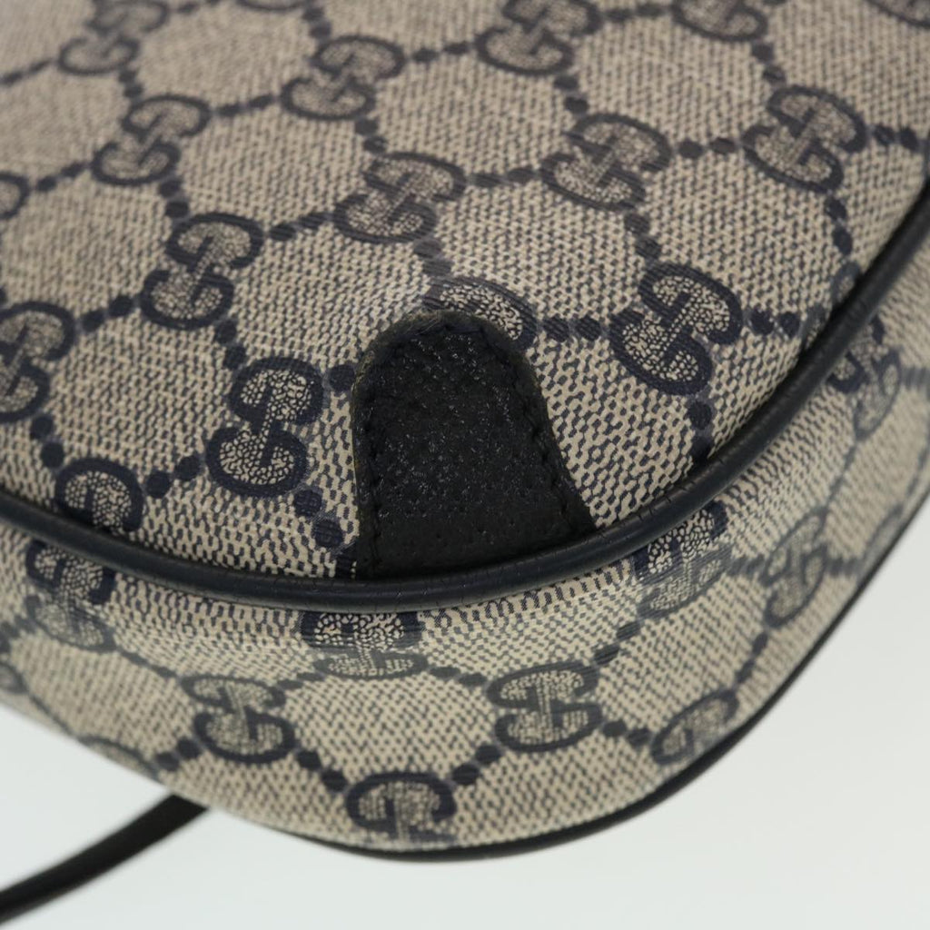 GUCCI GG Canvas Sherry Line Shoulder Bag PVC Leather Gray Red Navy 44784