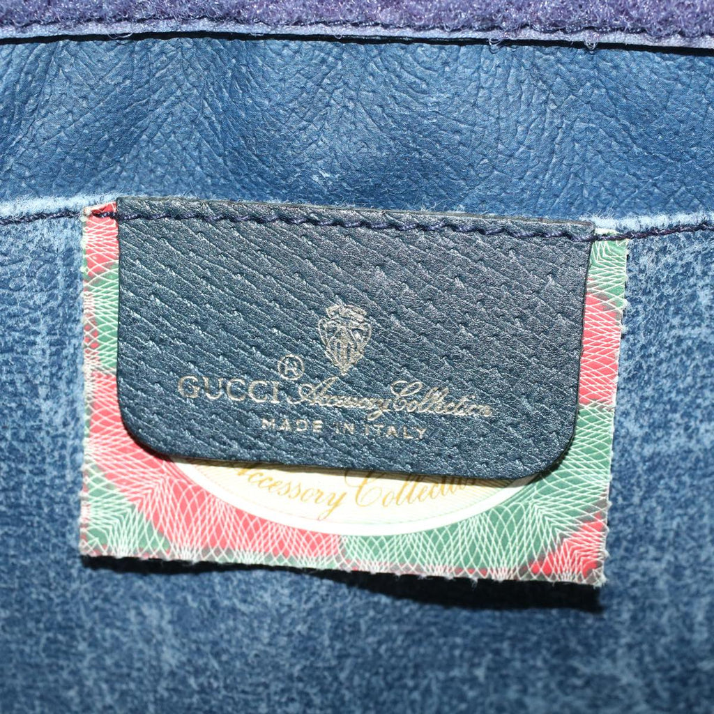 GUCCI GG Canvas Sherry Line Clutch Bag Gray Red Navy 89•01•033 44785