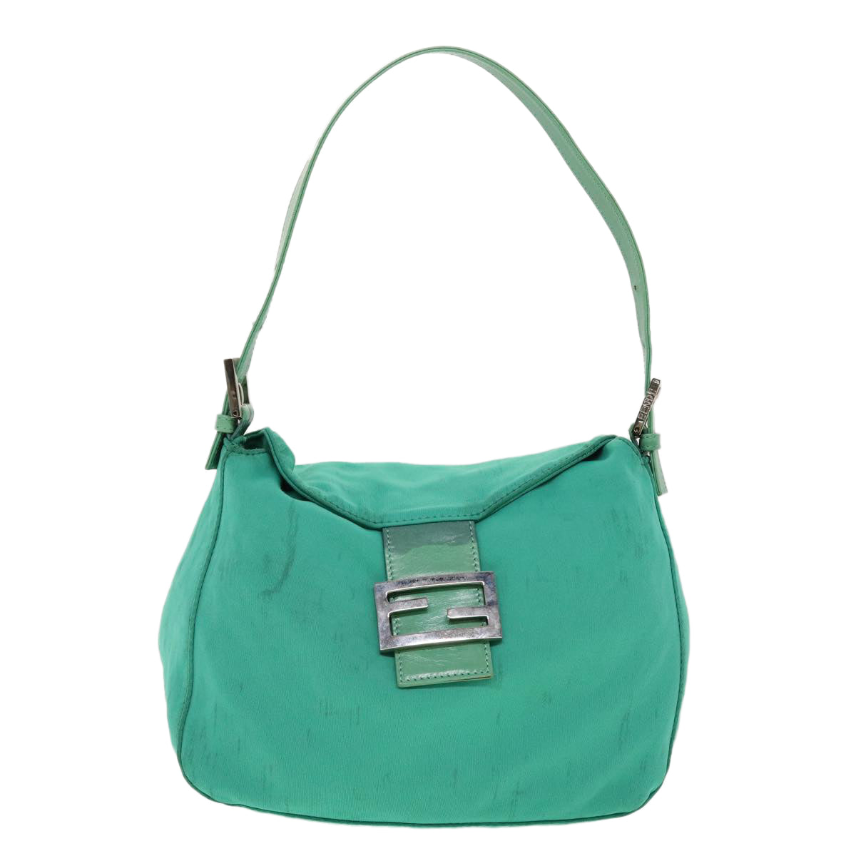 FENDI Mamma Baguette Shoulder Bag Nylon Light Blue 2308-26426-018 44798