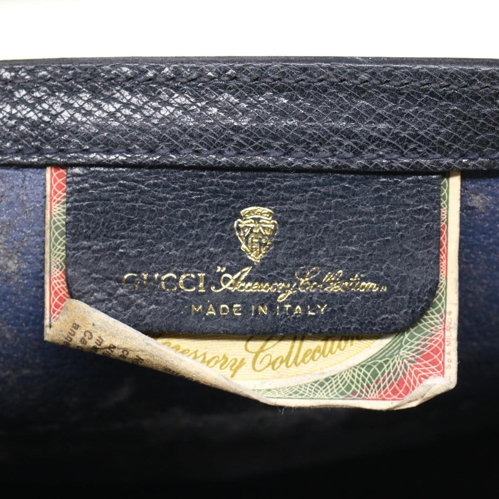 GUCCI GG Canvas Sherry Line Clutch Bag Gray Red Navy 89•01•006 44806