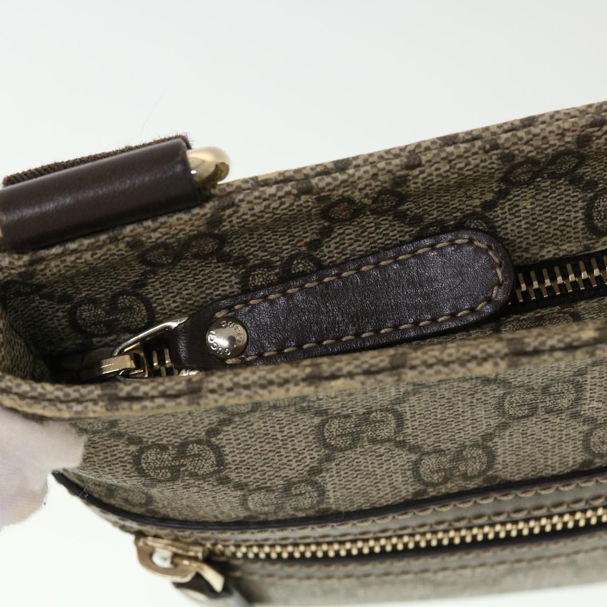 GUCCI GG Canvas Shoulder Bag PVC Leather Beige 295257 44808