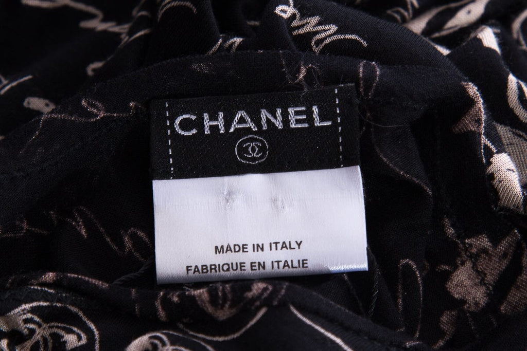 Chanel Black Printed Tank SZ 36