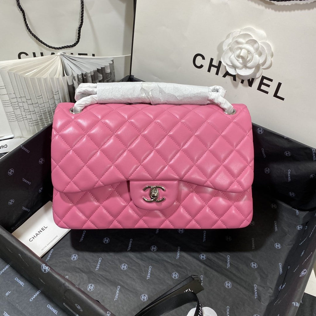 CHLLarge Classic Handbag Silver Hardware PiNike For Women Handbags, Shoulder Bags 11.8in/30cm