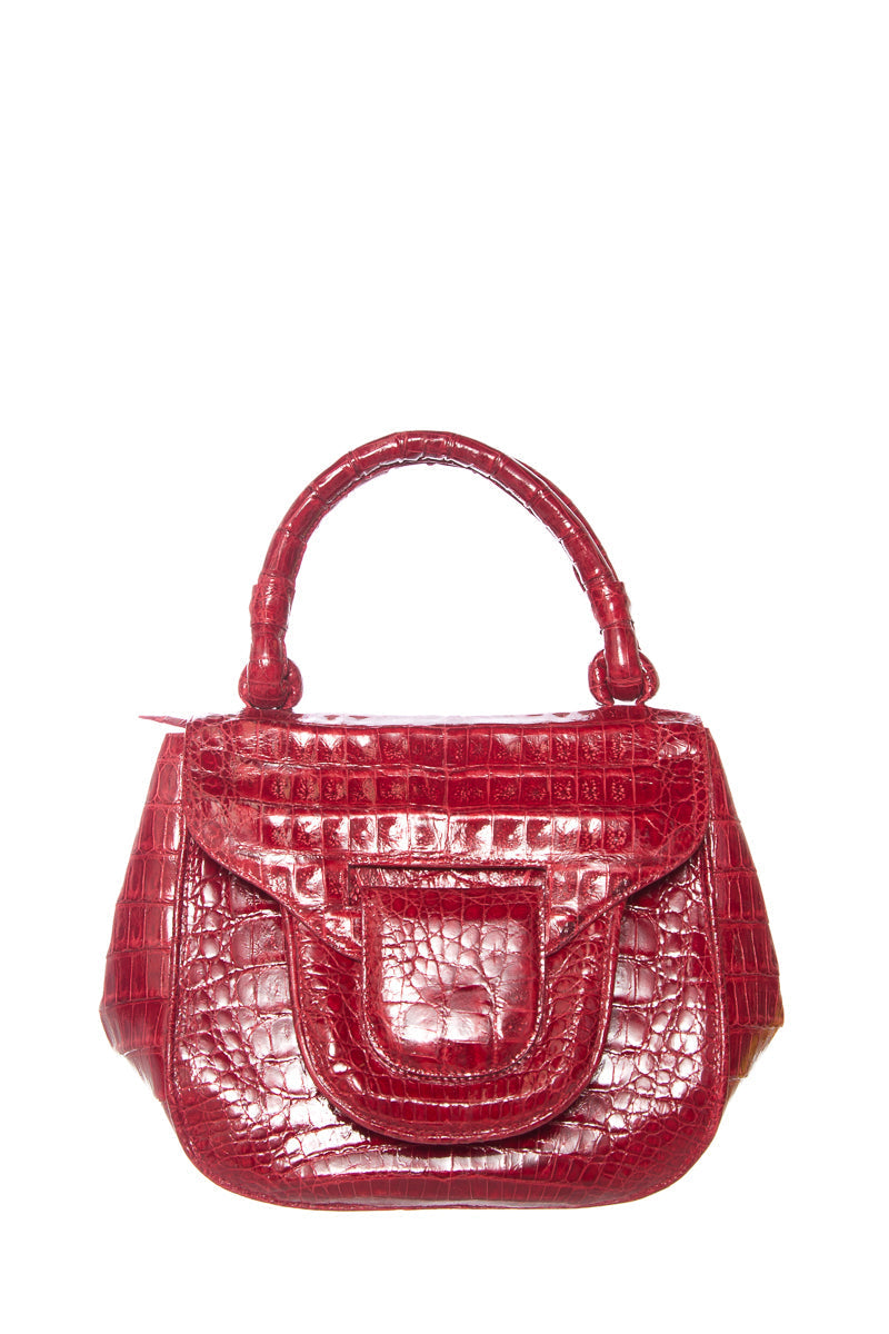 Nancy Gonzalez Red Small Alligator Tote