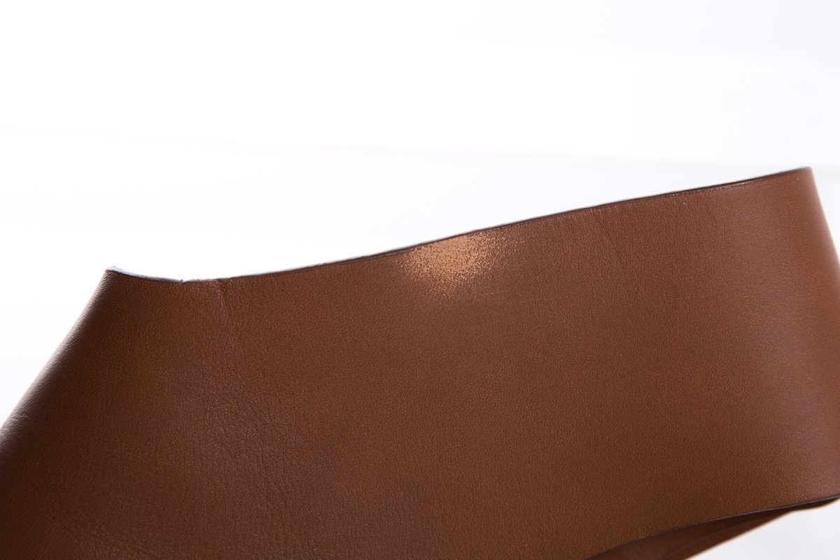 CÃƒÆ’Ã‚Â©line Brown Leather Espadrilles Wedges SZ 38