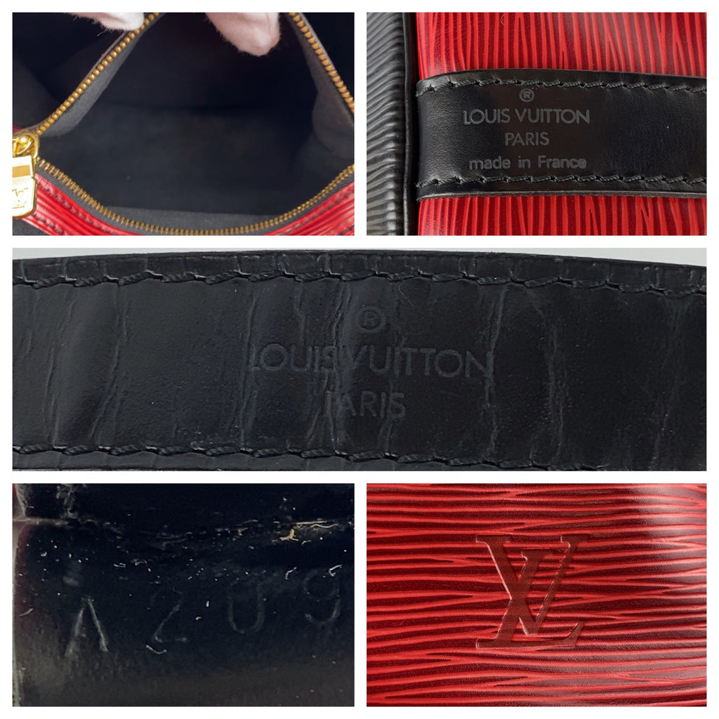 Louis Vuitton Epi Noe Shoulder Bag Red Black Gold Hardware