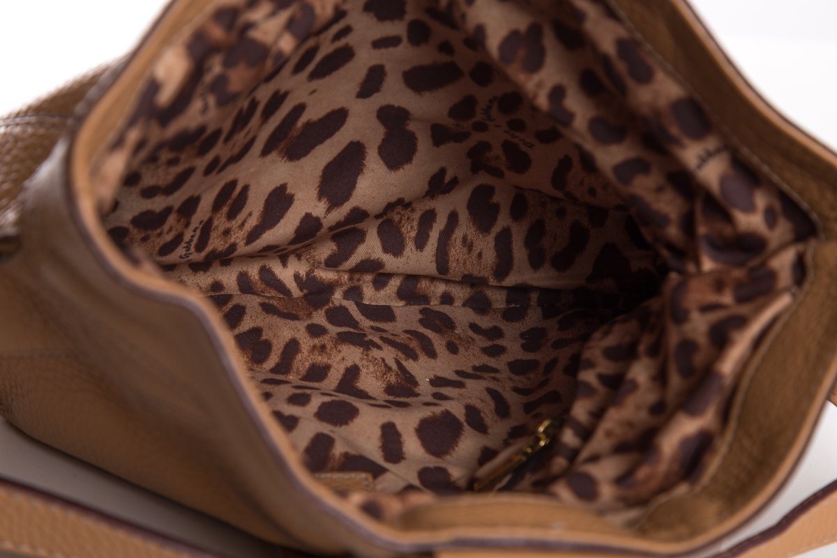 Dolce & Gabbana Tan Leather D-Ring Shoulder Bag