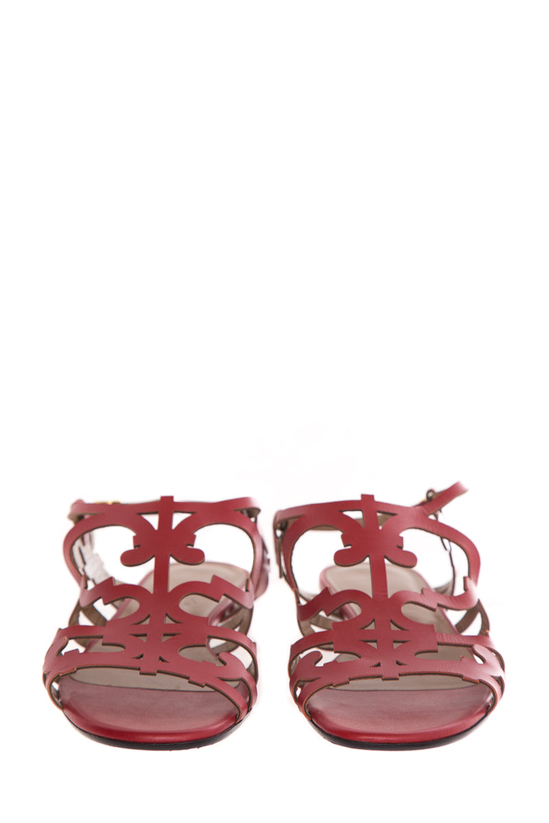 HermÃƒÆ’Ã‚Â¨s Red Karlotta Sandals SZ 37.5