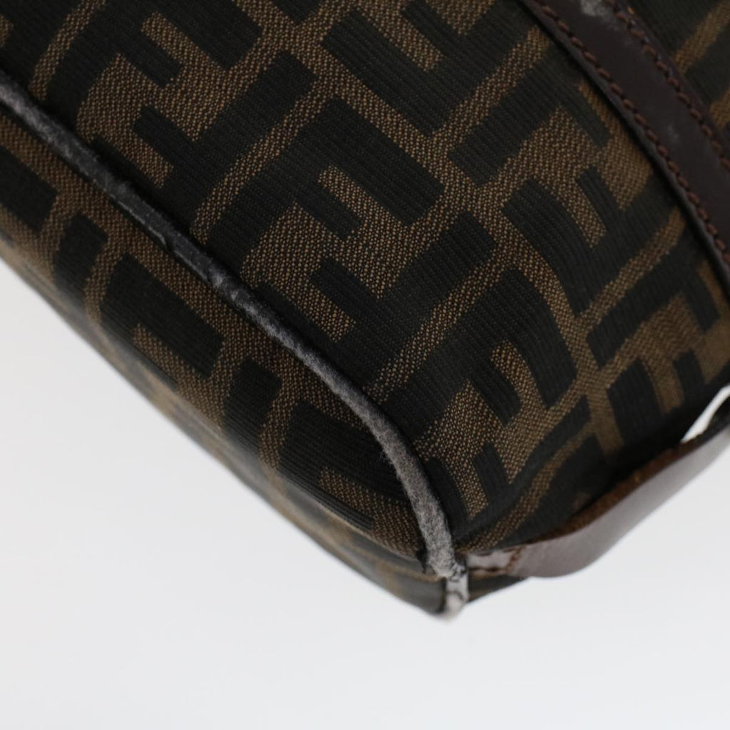 FENDI Zucca Canvas Shoulder Bag Nylon Brown Black 45029