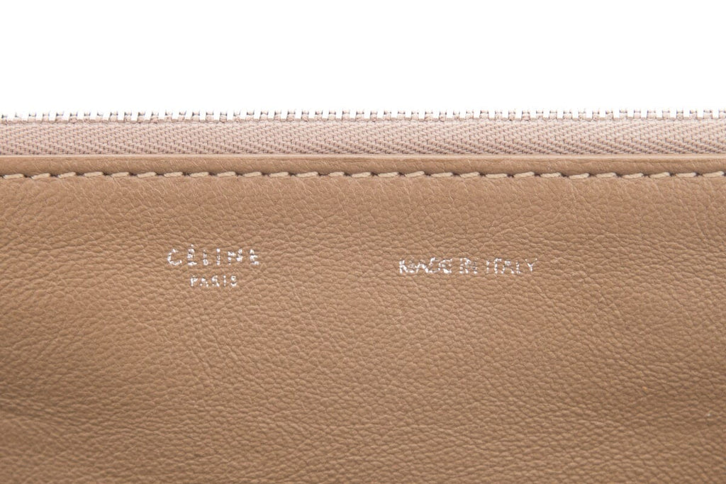 Celine Nude Double Zip Trapeze Handbag