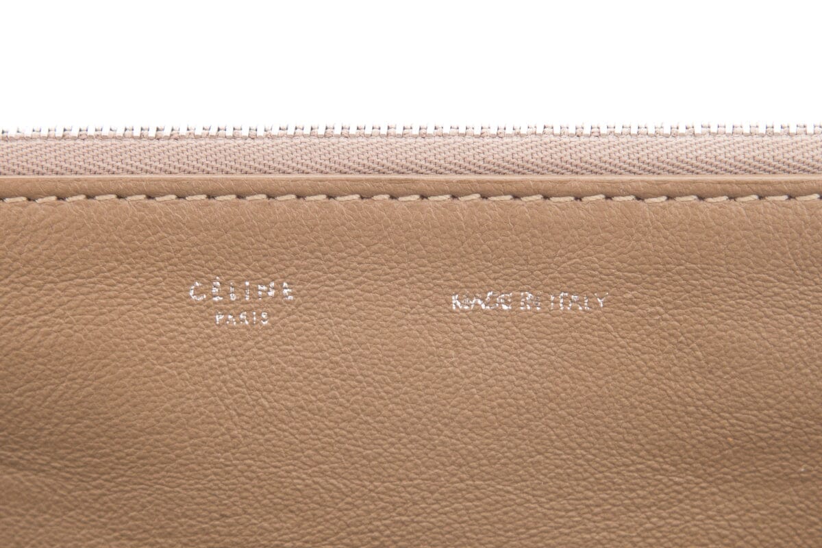 Celine Nude Double Zip Trapeze Handbag