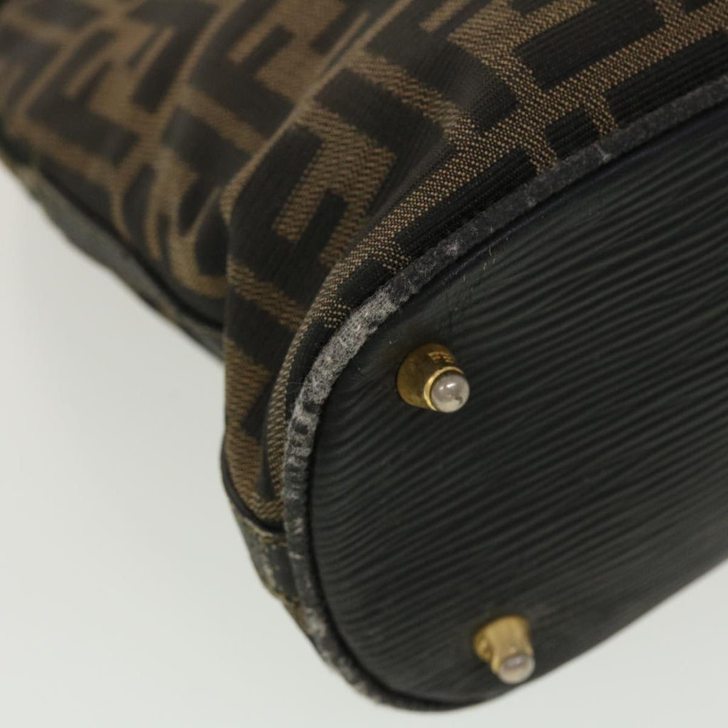 FENDI Zucca Canvas Hand Bag Black Brown 45101