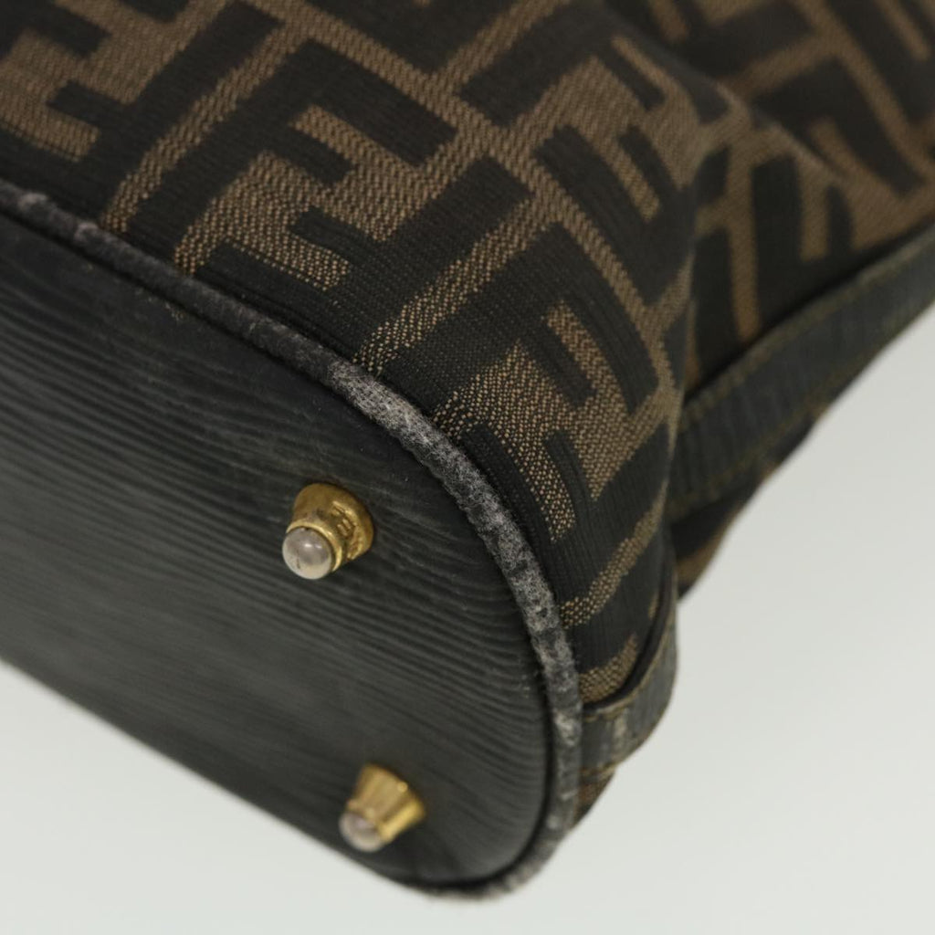 FENDI Zucca Canvas Hand Bag Black Brown 45101